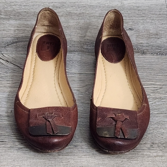 Frye Carson Tip Whiskey Slip On Ballet Flats - Picture 1 of 11